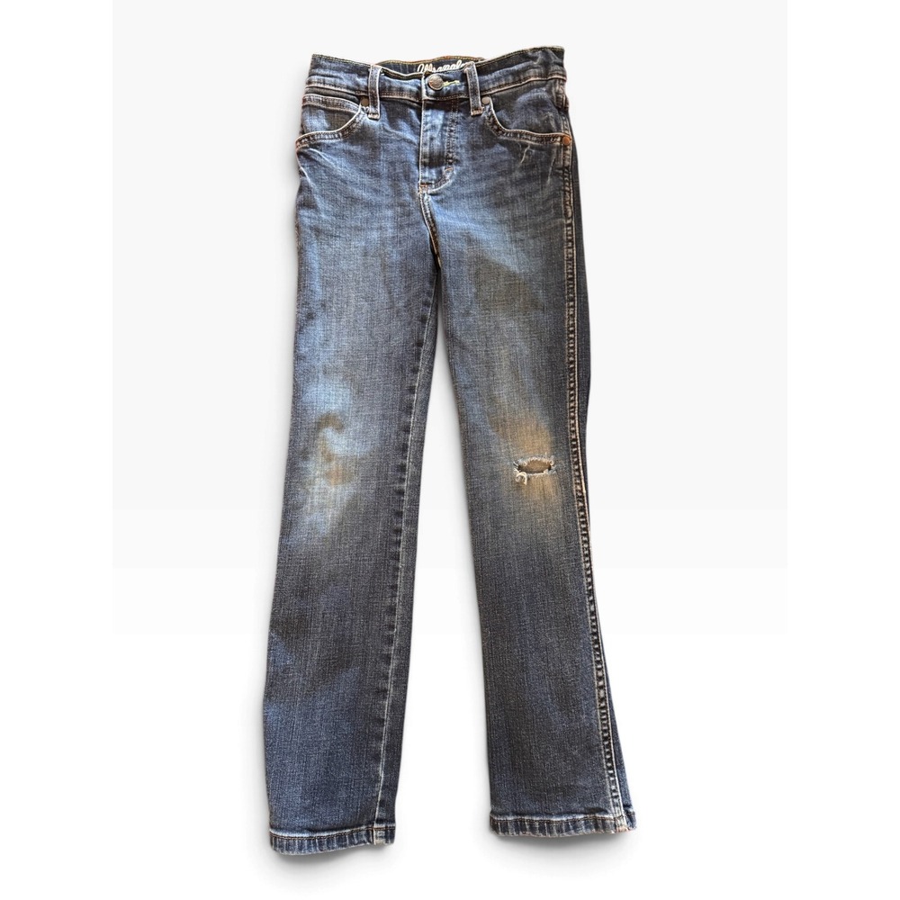 Wrangler Retro Boys Slim Straight Jeans Medium Wash Distressed Size 10 Slim